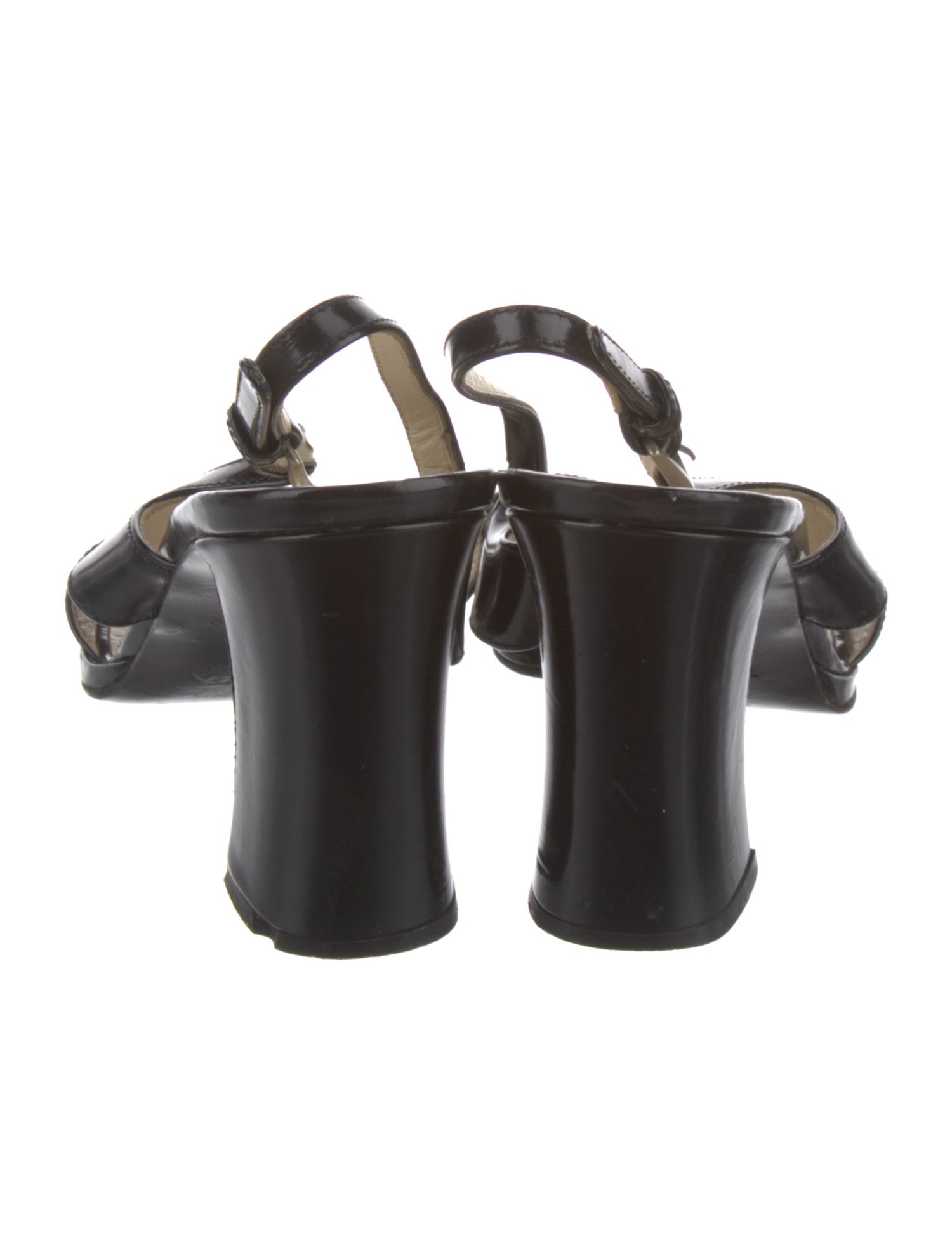 Prada Patent Leather Slingback Sandals